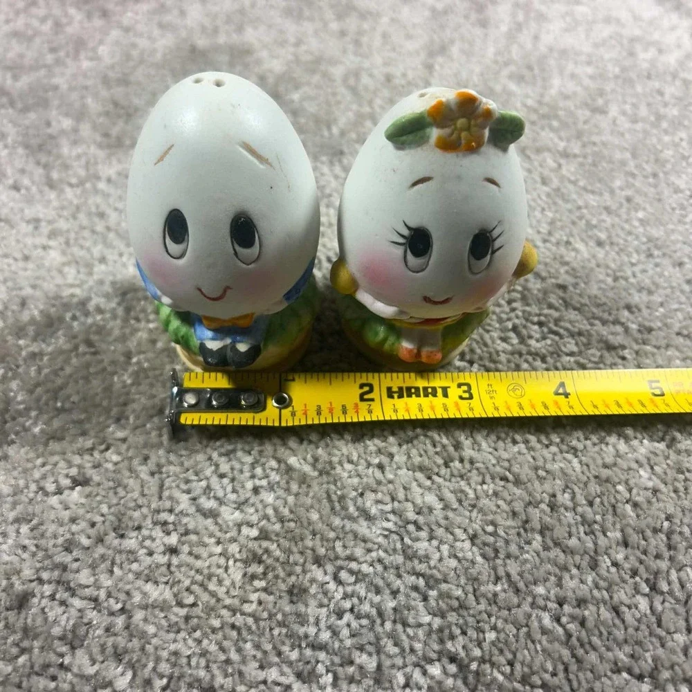Vintage Lefton Humpty Dumpty Egg‎ Salt and Pepper Shakers Mr & Mrs Sentimental